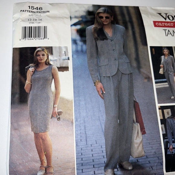 Vogue #1546 Tamotsu Wardrobe Pattern-sizes 12-14-16 Ms. Jacket,Dress,Top,Skirt+ - Picture 2 of 8